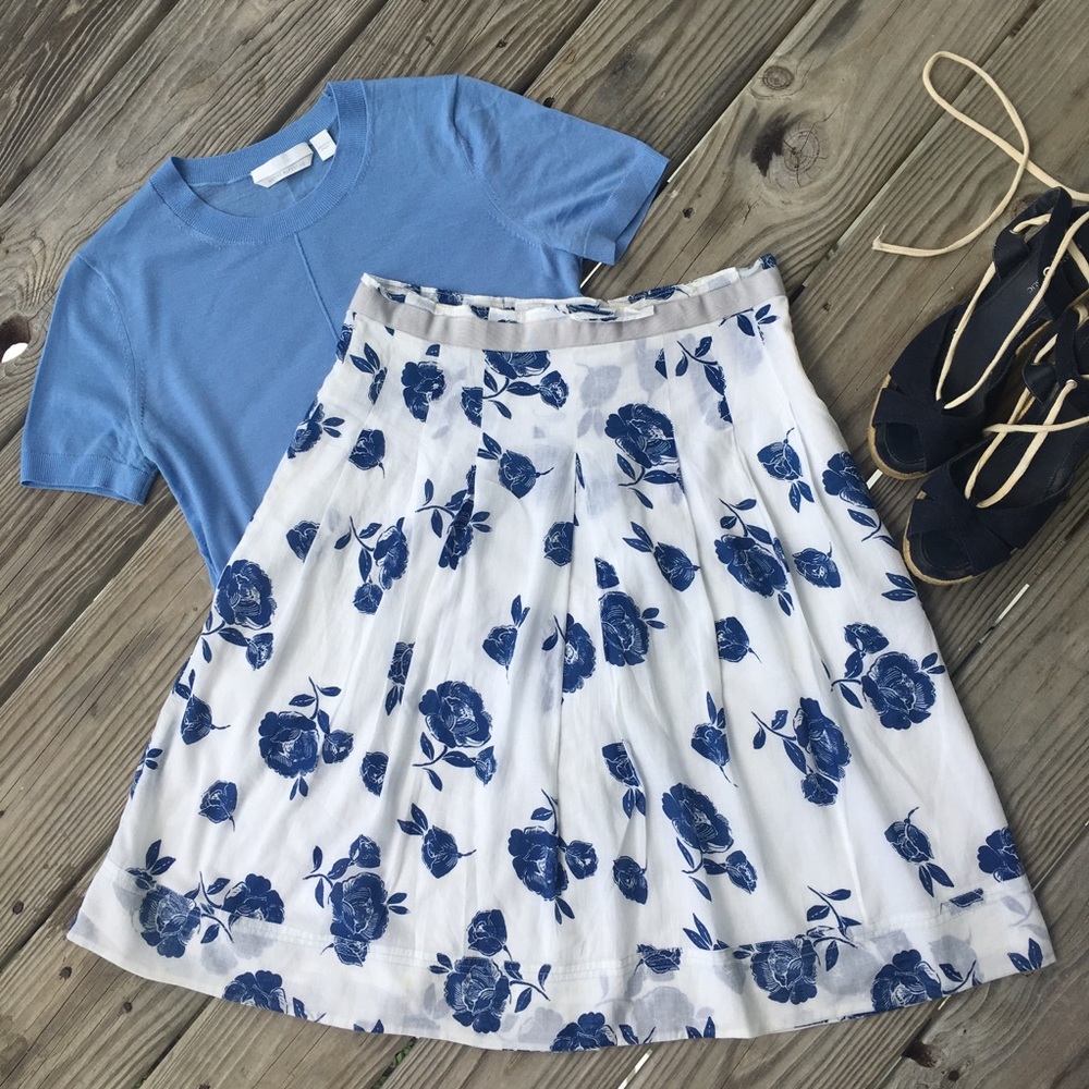 BR pretty blue and white skirt